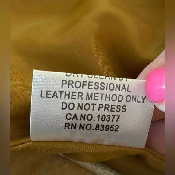 Vintage Suede Leather w/gold piping trim quilted look women's jacket Size 8 - Picture 7 of 9